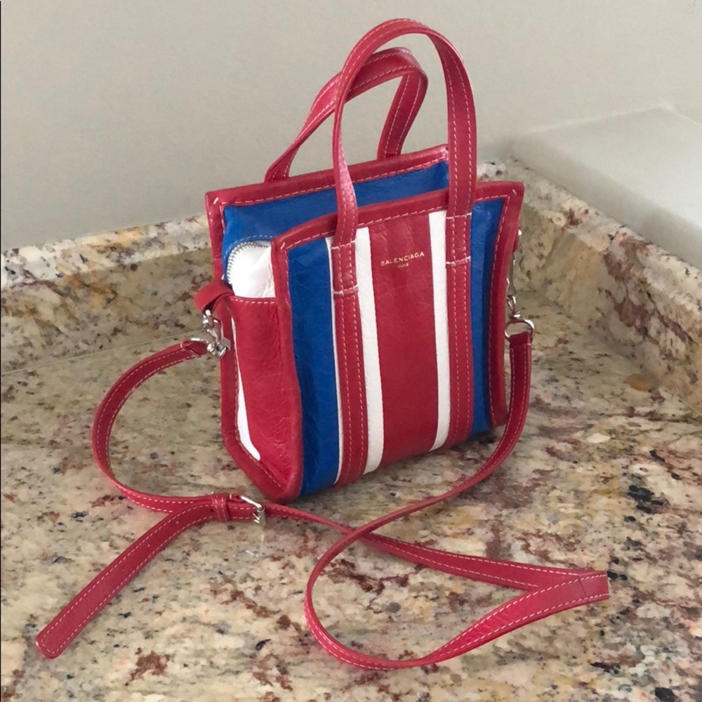 Balenciaga “Bazar” striped Shopper Tote Bag